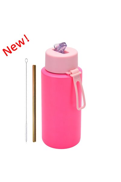 Generic Stainless Steel Wide Mouth Vacuum Insulated Sports Water Bottle 1L Ou...
