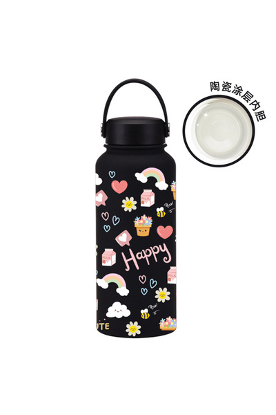Generic Ceramic Lined Vacuum Insulated Water Bottle 1L Wide Mouth Printed Out...