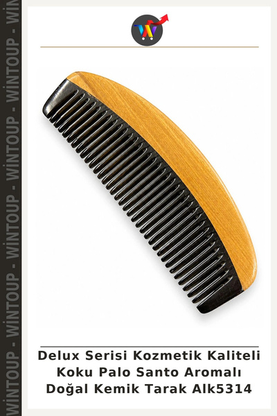 Wintoup Deluxe Series Cosmetic-Grade Palo Santo-Scented Natural Bone Comb Alk...