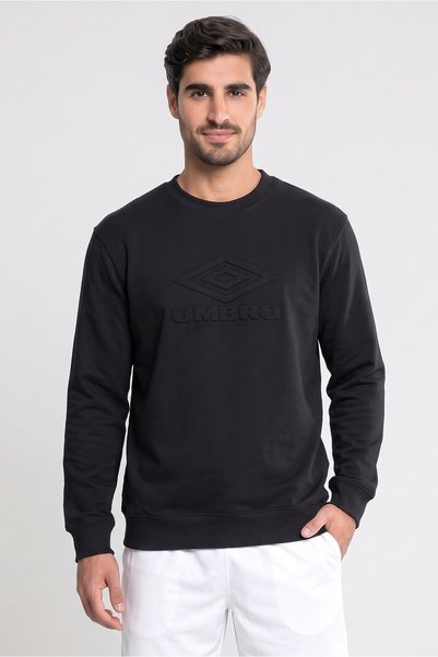 UMBRO Men Sportswear Fit Long Sleeve Outdoor Sweatshirt, Black