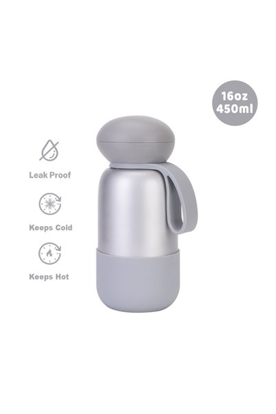 Generic Stainless Steel Insulated Sports Water Bottle 450ml Handle Outdoor Tr...