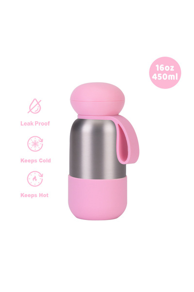 Generic Stainless Steel Insulated Sports Water Bottle 450ml Handle Outdoor Tr...
