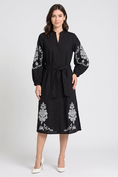 Salsa Women Embroidered Maxi Dress, Black