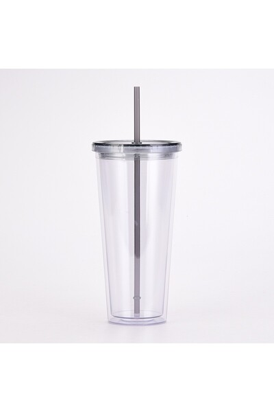 Generic Double Wall Plastic Straw Cup Gift Travel Tumbler