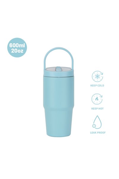 Generic Double Wall Insulated Ice Tumbler Leakproof Foldable Straw Lid Handle...