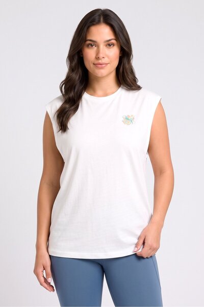 Puma Women Oversized Fit Sleeveless Training Tank Top, White