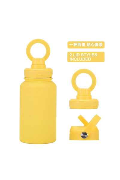 Generic Magnetic Phone Holder Insulated Straw Bottle 650ml Dual Lid Outdoor S...