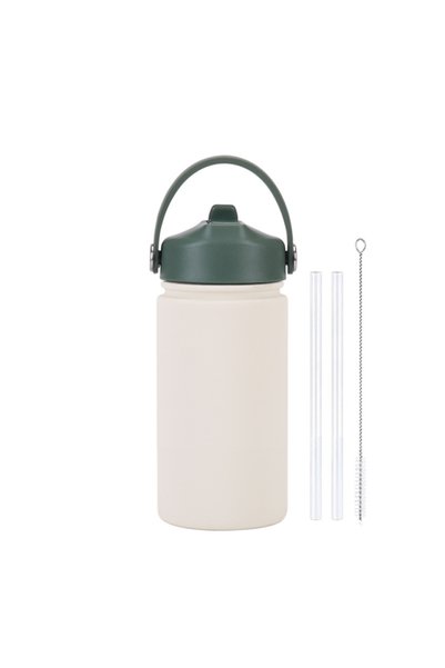Generic 316L Stainless Steel Wide Mouth Insulated Sports Bottle 350ml Handle ...