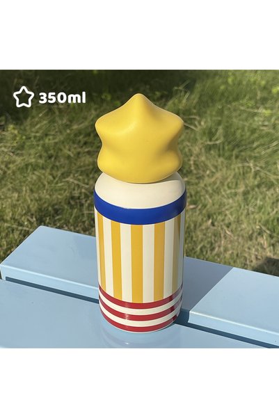 Generic زجاجة مياه معزولة من الفولاذ المقاوم للصدأ 316L سعة 350 مل بتصميم نجم...