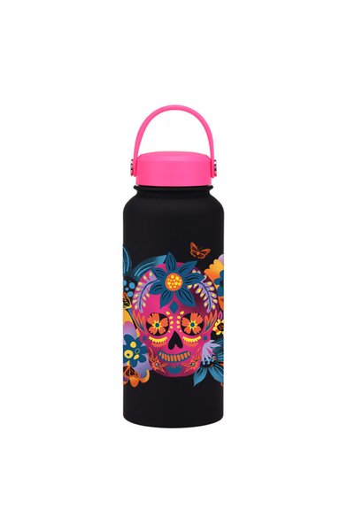 Generic Wide Mouth Vacuum Insulated Water Bottle 1L with Handle Printed for O...