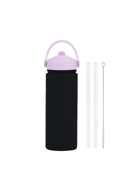 Generic Stainless Steel Wide Mouth Insulated Sports Bottle 550ml Spout Handle...