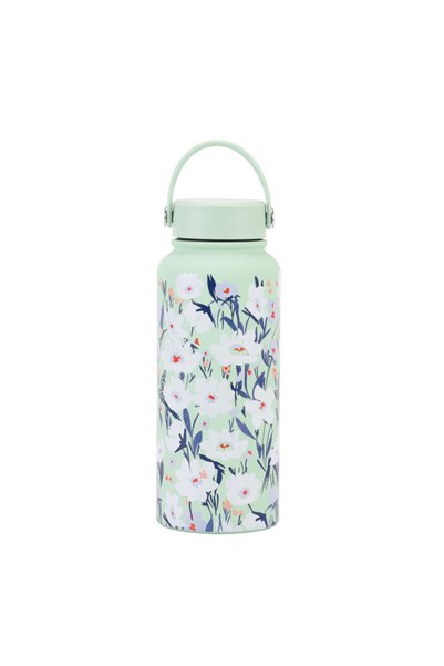 Generic Wide Mouth Vacuum Insulated Water Bottle 1L Printed Handle for Outdoo...
