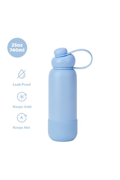 Generic Stainless Steel Sports Water Bottle Handle Spout Outdoor Insulated
