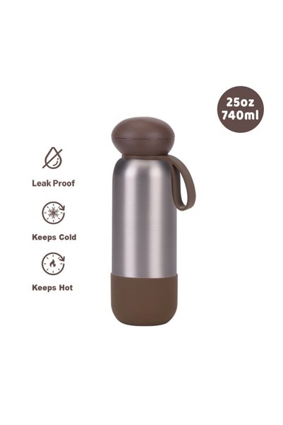Generic Stainless Steel Insulated Sports Water Bottle 740ml Handle Outdoor Tr...