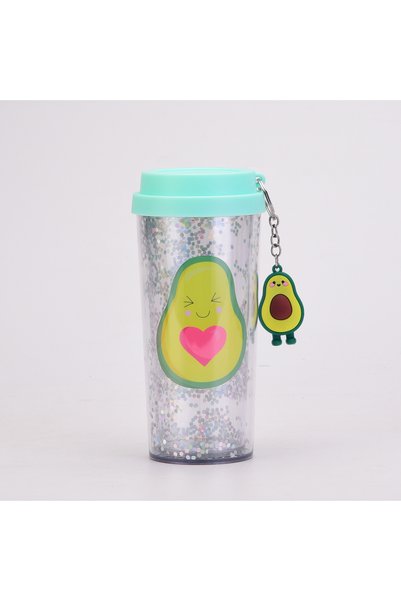 Generic Double Wall Plastic Cup 450ml Avocado Charm Outdoor Travel Tumbler