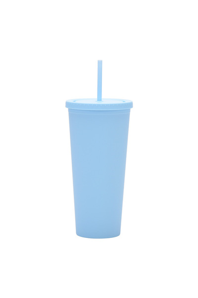 Generic Double Wall AS Plastic Straw Tumbler 1000ml with Lid Portable Travel ...