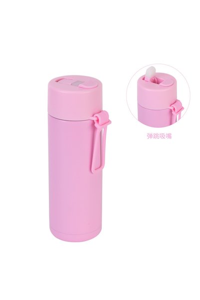 Generic Stainless Steel Insulated Sports Bottle 650ml Wide Mouth Handle Straw