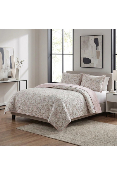 Generic Brand Lina Summer Quilt Queen Size Compressed Luxury Pink and White 3...