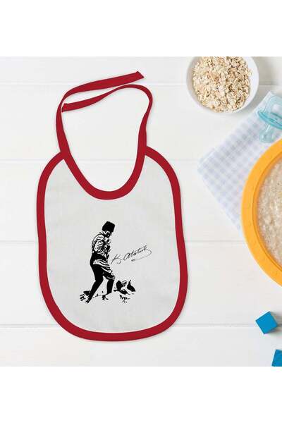 Bk Gift BK Kids Atatürk-Themed Red Baby Bib - 16 en124426
