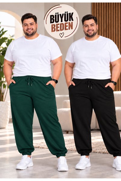 ZİYMO 2-PIECE VALUE PACK MEN'S ELASTICATED HEM PLUS-SIZE SWEATPANTS