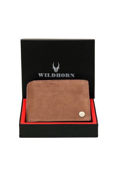 Wildhorn محفظة رجالية بنية اللون (