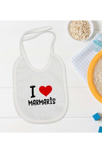 Bk Gift BK Kids "I Love Marmaris" Designer Baby Bib - Model 1 en121482