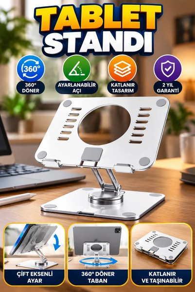 canrodi Adjustable Dual-Axis Foldable Tablet Stand – For Gaming, Videos, and ...