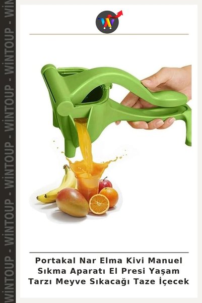 Wintoup Orange, Pomegranate, Apple, and Kiwi Manual Juicer, Hand-Operated Jui...