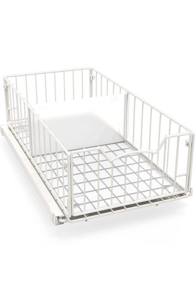 Simple Houseware Pull Out Cabinet Sliding Basket, White