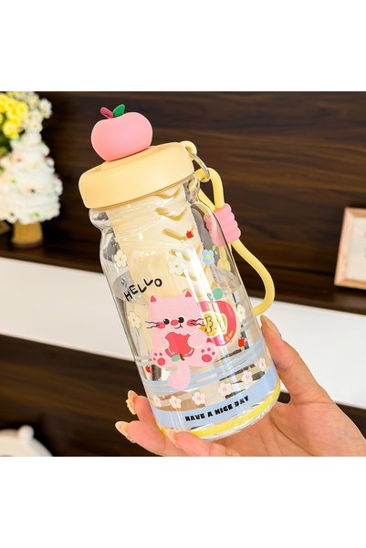 Generic Plastic Straw Cup Tea Infuser Handle Portable Travel Summer Bottle