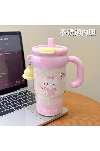 Generic كوب قهوة معزول حراريًا من الفولاذ المقاوم للصدأ، مبطن بالسيراميك، منا...
