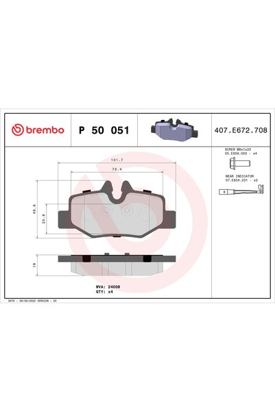 Brembo Set placute frana,frana disc P 50 051
