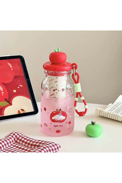 Generic Apple Lid Plastic Cup Tea Infuser Student Portable Travel Bottle