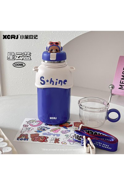 Generic Stainless Steel Kids Vacuum Insulated Straw Cup Three Way Drink Bottle