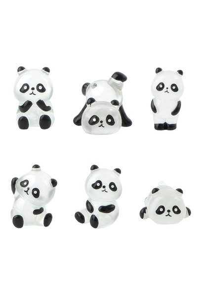 TERRIFI Glow in the Dark Panda Miniatures for Home & Garden Decor, 6PC Detail...
