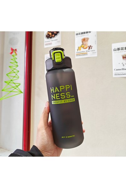 Generic Frosted Plastic Sports Water Bottle Push Lid Large Capacity Outdoor