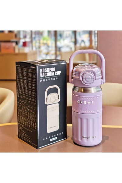 Generic Stainless Steel Dual Drink Cold Retention Cup Large Straw Handle Outdoor