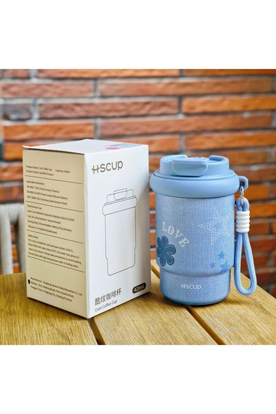 Generic Stainless Steel Dual Drink Insulated Coffee Cup Floral Rope