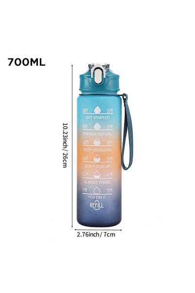Generic Frosted Plastic Sports Water Bottle 750ml Straw Outdoor Travel