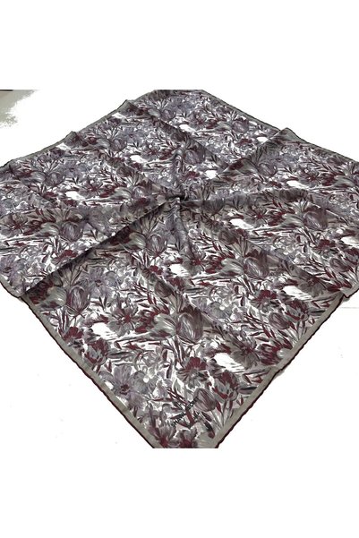 Dige Shawl Secret Loi Silk Satin Scarf, Burgundy 54181