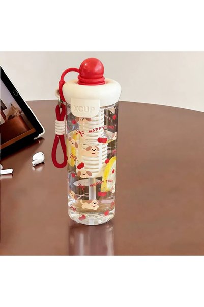 Generic كوب بلاستيكي كبير السعة مع حبل للحمل، زجاجة مياه صيفية