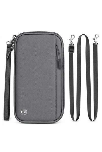 GENERAL RFID Blocking Travel Wallet, Navy Blue Family Passport Organizer with...