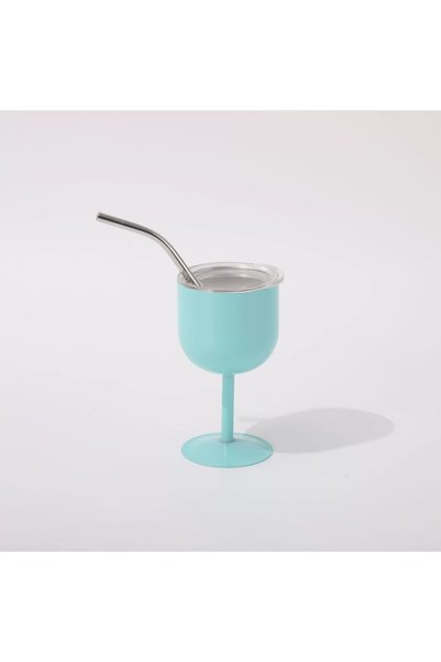 Generic 304 Stainless Steel Stemmed Cup 4oz Straw Double Wall Vacuum Outdoor