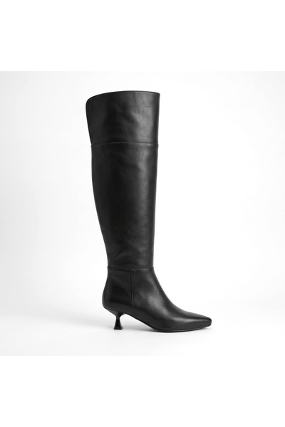 KİNDEP (Inna) Women's Low-Heeled Casual Boots, BLACK