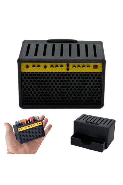 Generic Guitar Pick Holder Box, 3D Printed Vintage Amplifier Design, with Dra...