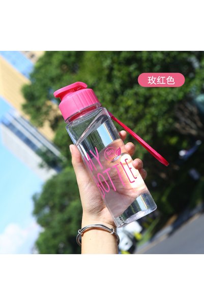 Generic Plastic Push Lid Sports Water Bottle Handle Large Capacity Travel Cup