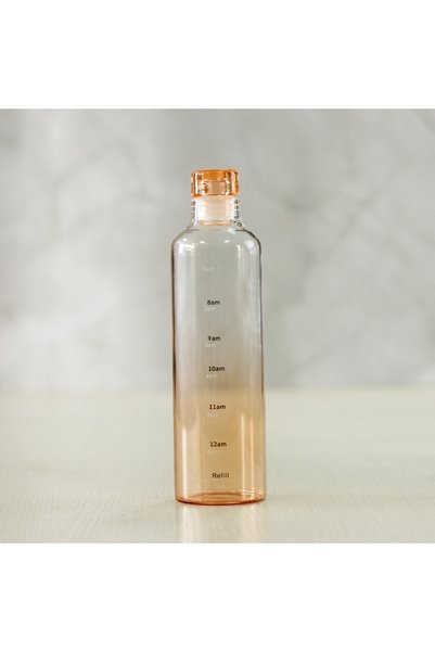 Generic كوب شاي من زجاج البوروسيليكات مع علامات للوقت، كوب ماء مقاوم للحرارة