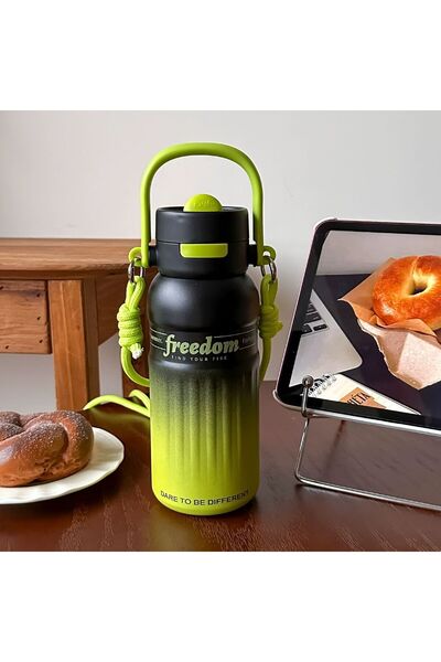 Generic Stainless Steel Vacuum Insulated Dual Drink Water Bottle with Strap