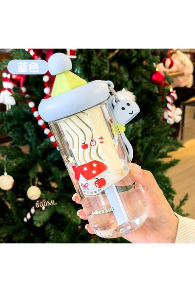 Generic Plastic Flower Tea Straw Cup Tea Compartment Tea Separation Bottle