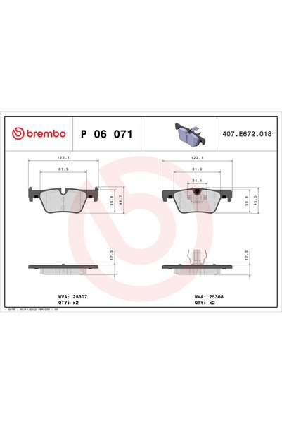 Brembo Set placute frana,frana disc P 06 071